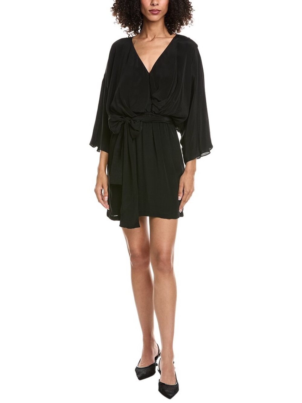 $365 THE KOOPLES Modern Kimono Silk-Blend Mini Dress